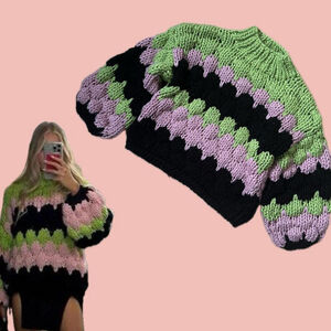 🧡 2 for 10$ Love + Harmony Chunky Knit Sweater - Colorful Statement Piece